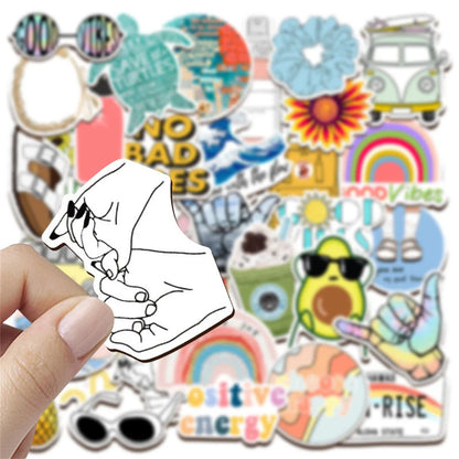 50PCS Vsco Style Simple Personality Graffiti Waterproof Sticker Suitcase Notebook Refrigerator SkateboardWaterCup
