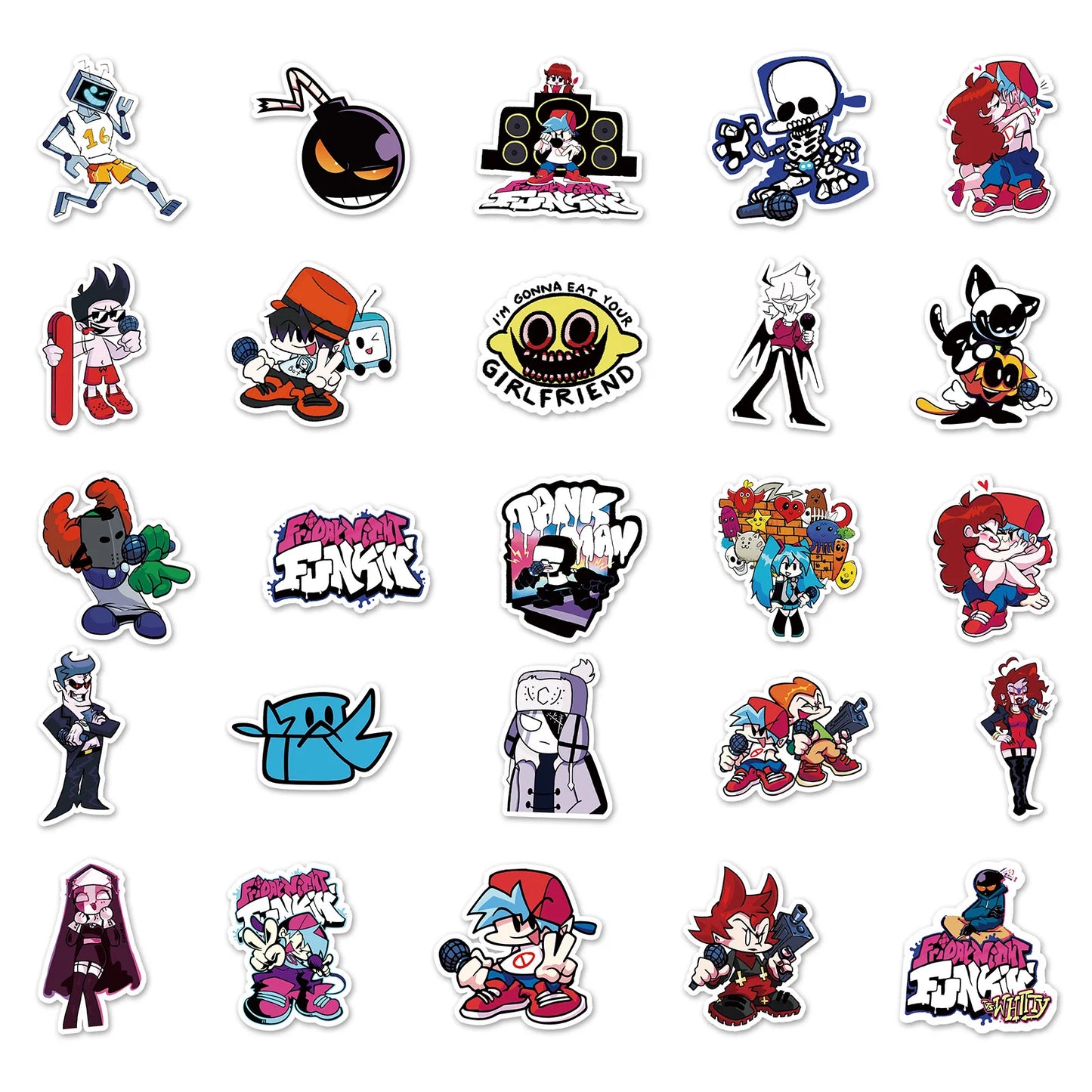 50PCS   FridayNight Funk Cartoon Game Graffiti Waterproof Sticker Suitcase Notebook Refrigerator Helmet