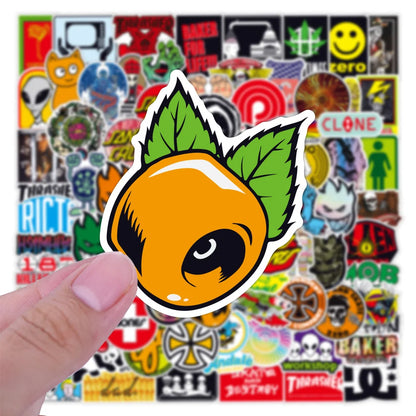 100PCS Skateboard Tide Brand Cool Sticker Notebook Trolley Case Bike Scooter Water Cup Waterproof Sticker