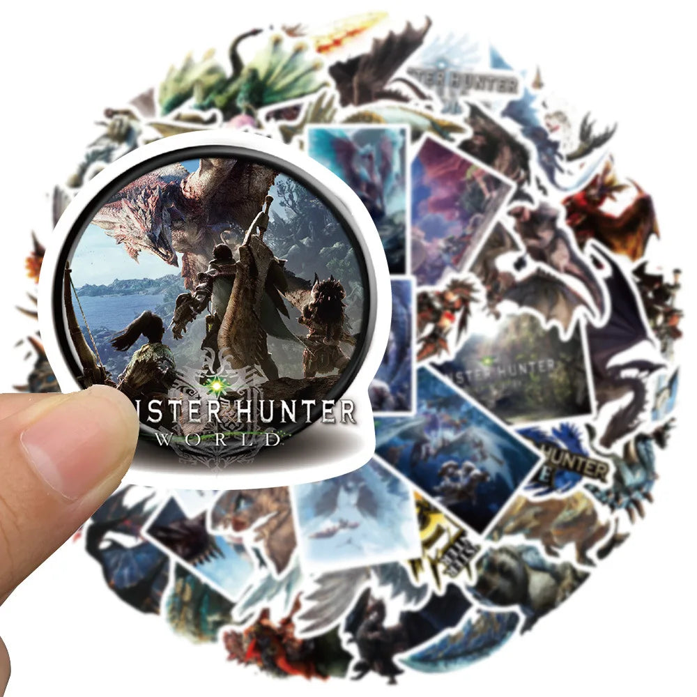 50PCS Game Monster Hunter Personalized Decoration Graffiti Waterproof Sticker Notebook Skateboard Water CupHelmet