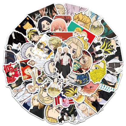50PCS Anime New Tokyo Avengers Sticker Laptop Skateboard Mobile Phone Graffiti Gift Toy Waterproof Sticker