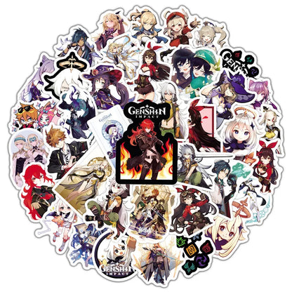 50 pieces of game source cartoon cute character graffiti stickers, personalized DIY skateboard bags, phone cases, notebook books, laptop decoration sticker toys