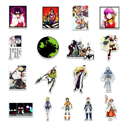 50Pcs Log Horizon Cartoon Anime Graffiti Stickers Kids Trolley Diy Skateboard Laptop Helmet Luggage Phone Case