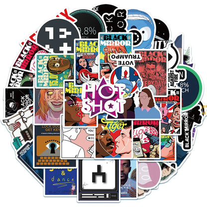 50PCS High Score Movie Character Sticker Notebook Guitar Skateboard Gift Toy American Drama Black Mirror Sticker