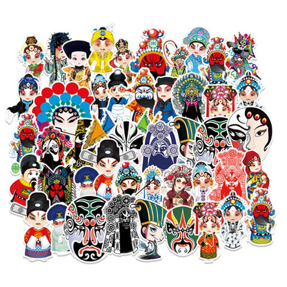 50PCS Cartoon Theatre Opera face painting character decorative style graffiti stickers, personalized, fashionable and creative DIY exquisite decorative decal cups, helmets, skateboard popular sticker toys