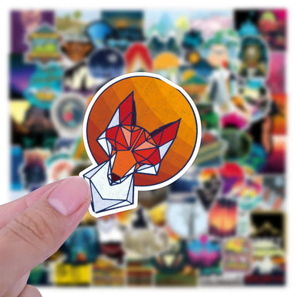 50PCS Outdoor Travel Small Fresh Stickers Skateboard Laptop Graffiti Waterproof Stickers Children's Toys