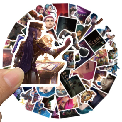 50PCS League of Legends Two Cities Battle Graffiti Stickers Luggage Notebook Handbook DIY Waterproof Sticker Toy