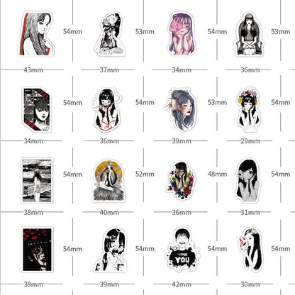 50PCS Fujiang Cartoon Anime Sticker Car Motorcycle Trolley Water Cup Ceramic Cup Waterproof Sticker