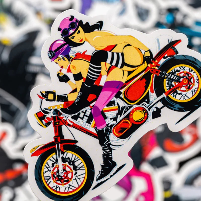 50PCS   creativepersonality motorcycle sticker luggage trolley guitar cartoon sticker toy
