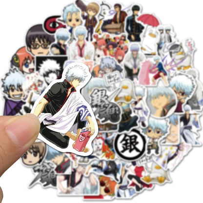 50 pieces of cartoon and anime silver jade graffiti stickers, personalized DIY small car box, scooter, refrigerator, water cup, waterproof sticker toys