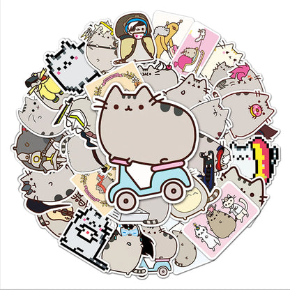 50PCS Anime Cartoon Punk Cat Cute Graffiti Luggage Laptop Motorcycle Mobile Phone Water Cup F Waterproof Sticker