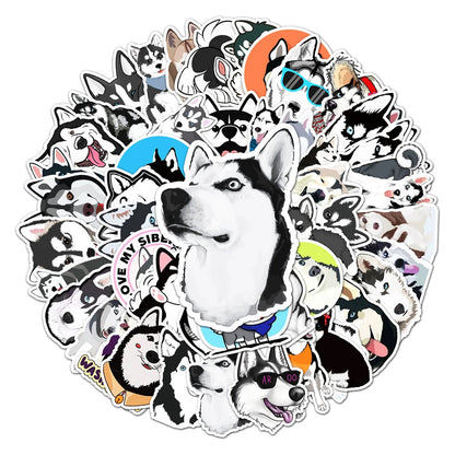 50PCS Kawaii Cartoon Cute Husky Children Gift Graffiti Bicycle Laptop Suitcase Stationery Waterproof Stickers