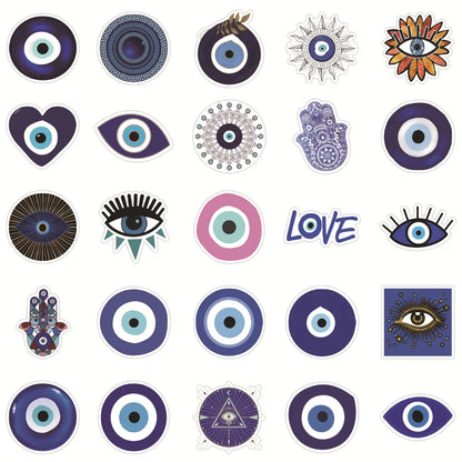 50PCS Evil Eyes Personality Decoration Graffiti Waterproof Sticker Notebook Stationery Box Refrigerator Water Cup