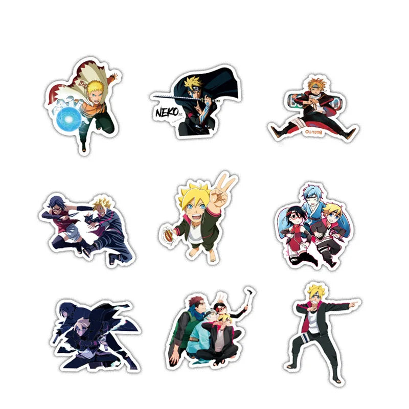 50PCS cartoon Japanese anime Uzumaki Naruto decorative style graffiti stickers, personalized, fashionable and creative trend DIY exquisite decorative decal cups, helmets, skateboard popular sticker toys