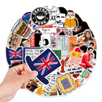50PCS Friends Character Graffiti Waterproof Sticker Suitcase Notebook Refrigerator Skateboard StationeryBoxHelmet