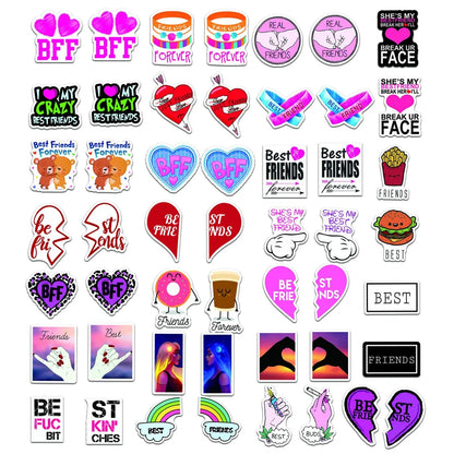 50PCS Good Friend Pink Girl Bestfriend Graffiti Sticker Mobile Phone Water Cup Trolley Case Waterproof Sticker