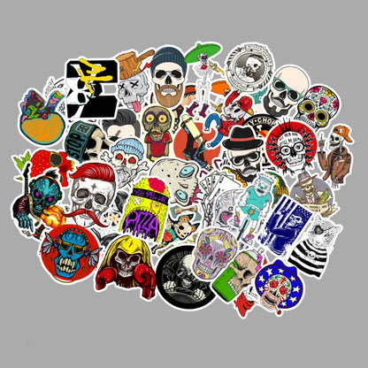 50PCS Skull Theme Decoration Graffiti Stickers Car Refrigerator Dead Fly Skateboard Waterproof Stickers
