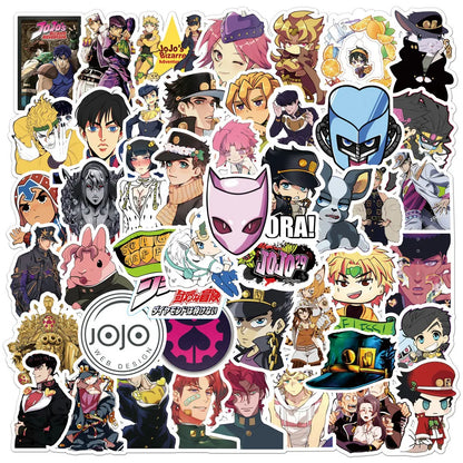 50PCS Cartoon JOJO's Bizarre Adventure Anime Graffiti Sticker Notebook Guitar Bike Skateboard Waterproof Sticker