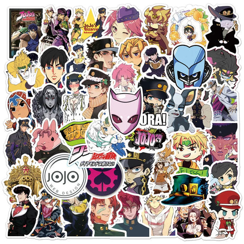 50PCS Cartoon JOJO's Bizarre Adventure Anime Graffiti Sticker Notebook Guitar Bike Skateboard Waterproof Sticker