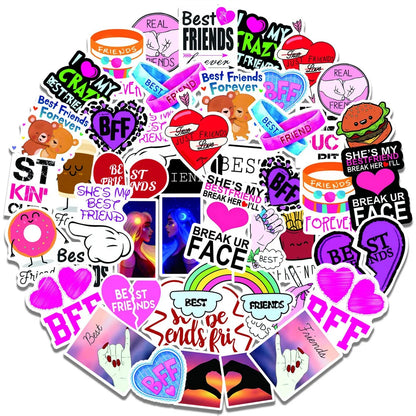 50PCS Good Friend Pink Girl Bestfriend Graffiti Sticker Mobile Phone Water Cup Trolley Case Waterproof Sticker