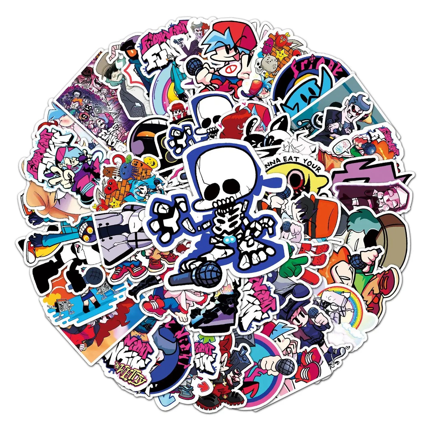 50PCS   FridayNight Funk Cartoon Game Graffiti Waterproof Sticker Suitcase Notebook Refrigerator Helmet