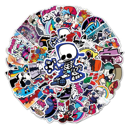 50PCS   FridayNight Funk Cartoon Game Graffiti Waterproof Sticker Suitcase Notebook Refrigerator Helmet
