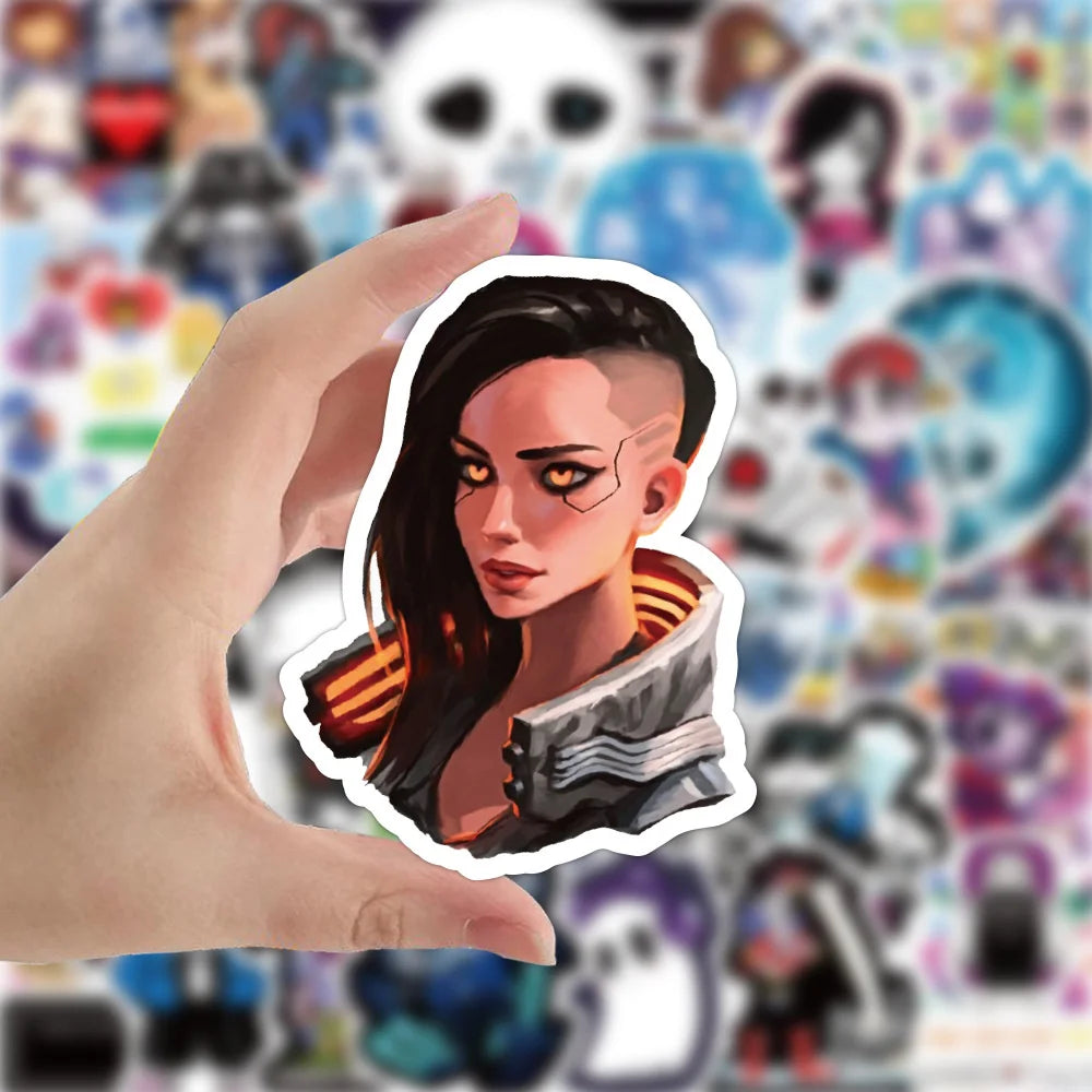 50PCS     HotGame Game Bopunk 2077 Graffiti Sticker Waterproof Luggage Laptop Scooter Sticker