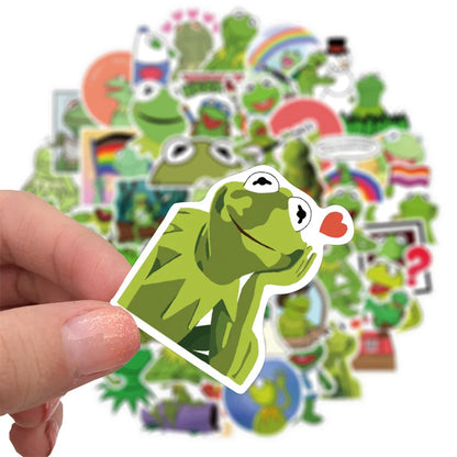 50PCS Kermit Frog Cute Cartoon Personality Decoration Graffiti Waterproof Sticker Notebook Refrigerator Water Cup