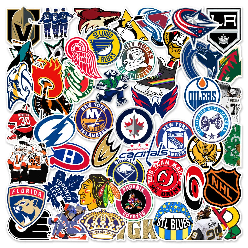 50PCS Ice Hockey Enthusiasts Graffiti Guitar Mobile Phone Case Suitcase Skateboard Gift Stationery Stickers