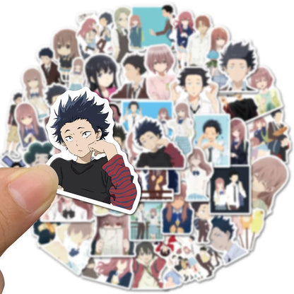 50PCS Art Illustration Popular Creative Cartoon Japanese Campus Anime Characters Series Decorative Style Graffiti Stickers Personality Fashion Creative DIY Exquisite Decorative Decals Suitable For Cups, Helmets, Skateboards Popular Stickers Toys