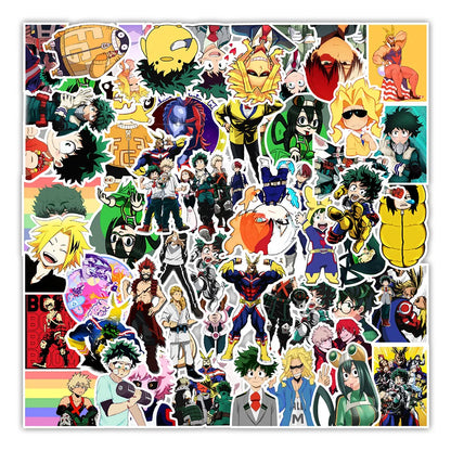 50PCS Anime My Hero Academia Sticker Computer Phone Water Cup Sticker Waterproof Sticker