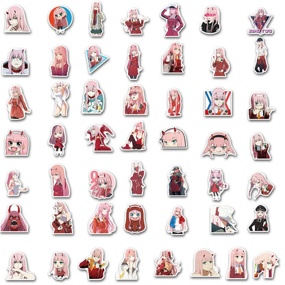 50PCS   CuteAnime National Team Guitar Trunk Water Cup Decoration Sticker Graffiti Waterproof