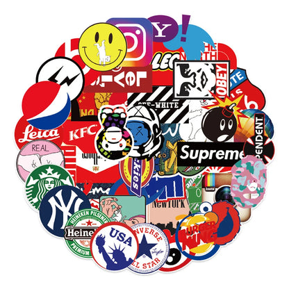 50PCS  Decorative Graffiti Stickers Computer Car Motorcycle Skateboard Stickers Wholesale Waterproof Stickers