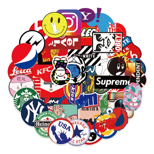 50PCS  Decorative Graffiti Stickers Computer Car Motorcycle Skateboard Stickers Wholesale Waterproof Stickers