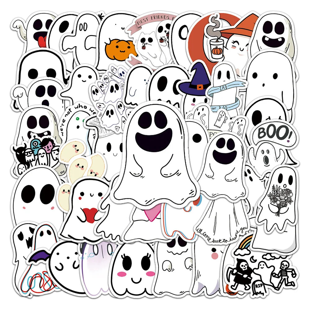 50PCS Ghost Graffiti Stickers Cartoon Cute  Stickers DIY Skateboard Notebook Water Cup Luggage Stickers