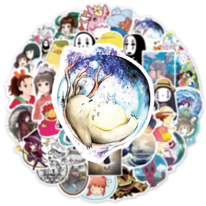 100PCS Hayao Miyazaki Animation Chihiro Graffiti Sticker Suitcase Guitar Car Computer Waterproof Skateboard Guitar