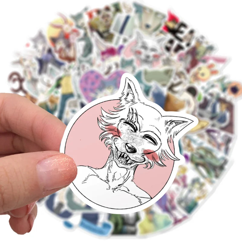 50PCS  Animal Rhapsody Character Graffiti Mobile Phone Case Skateboard Luggage Waterproof Sticker Toy Decoration