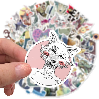 50PCS  Animal Rhapsody Character Graffiti Mobile Phone Case Skateboard Luggage Waterproof Sticker Toy Decoration