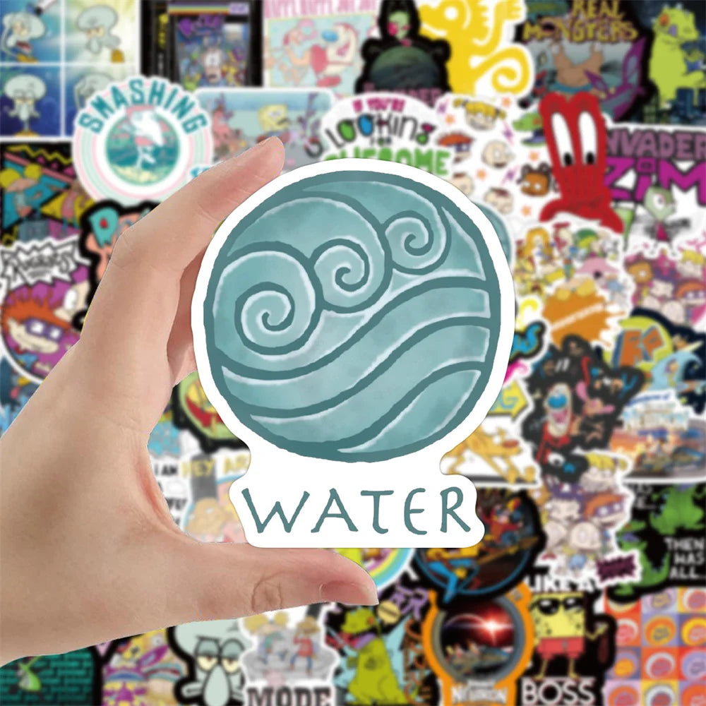 50PCS New 90s Cartoon Animated Graffiti Stickers Waterproof Luggage Laptop Scooter Water Cup Stickers
