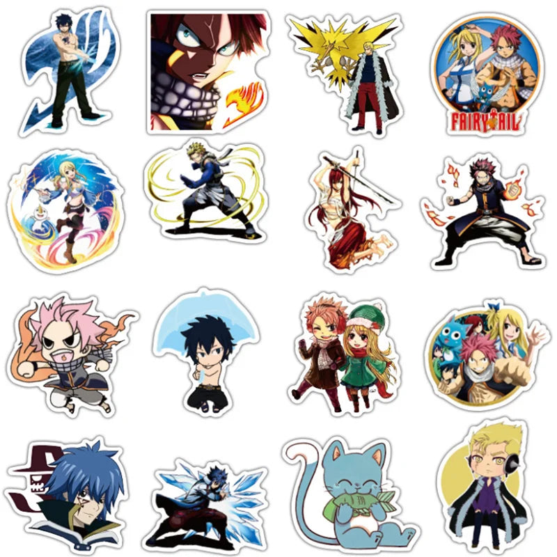 50 pieces of cartoon anime demon tail animation graffiti stickers, personalized DIY cartoon graffiti sticker toys for cars, motorcycles, trolleys and boxes