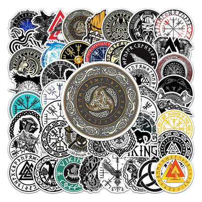 50PCS Viking Suitcase Stickers Creative Trend Graffiti Waterproof Suitcase Laptop Decoration Stickers