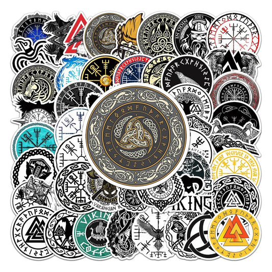 50PCS Viking Suitcase Stickers Creative Trend Graffiti Waterproof Suitcase Laptop Decoration Stickers