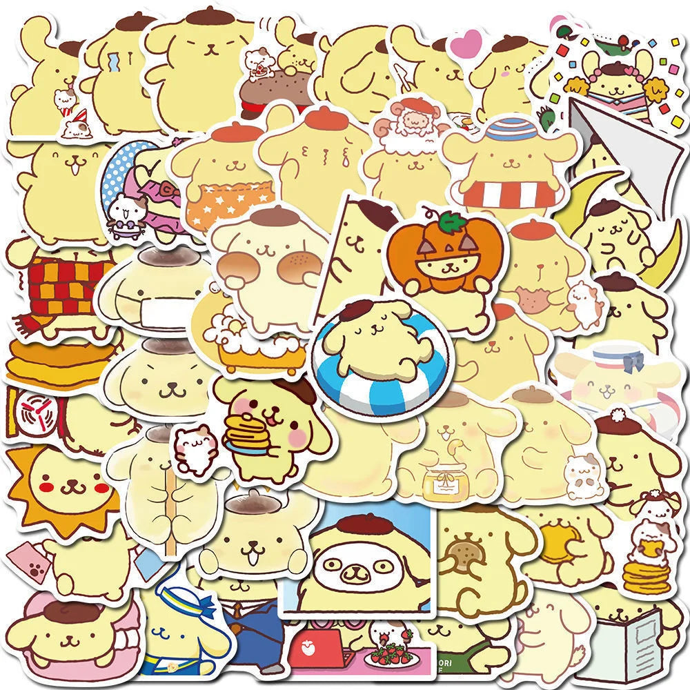 50PCS Art Illustration Popular Creative Cartoon Cute Animal Pudding Dog Series Decorative Style Graffiti Stickers Personalised Fashion Creative Trend DIY Exquisite Decorative Decals Suitable for Cups, Helmets, Skateboards Popular Stickers Toys