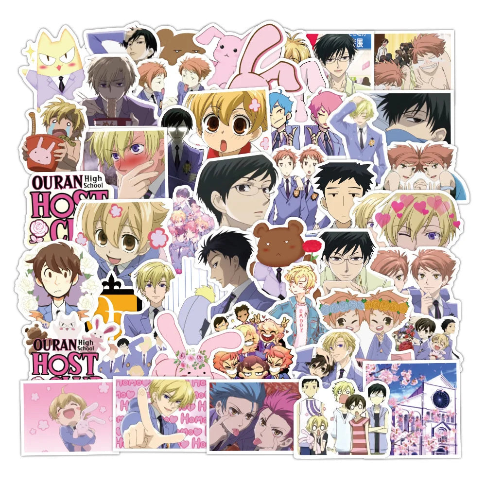 50PCS Anime Ouran College Graffiti Water Cup Luggage Skateboard Laptop Personalized Graffiti Waterproof Sticker