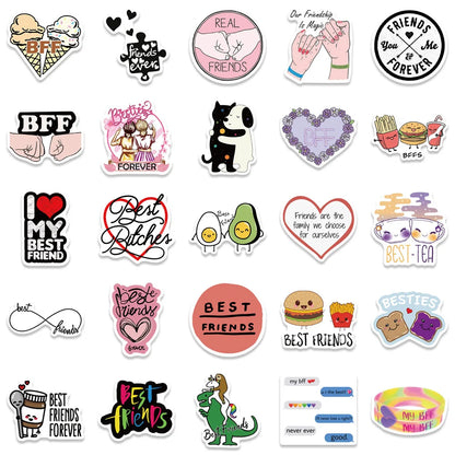50PCS Cartoon Friendship Popular Waterproof Graffiti Sticker Suitcase Notebook Mobile Phone Water CupRefrigerator