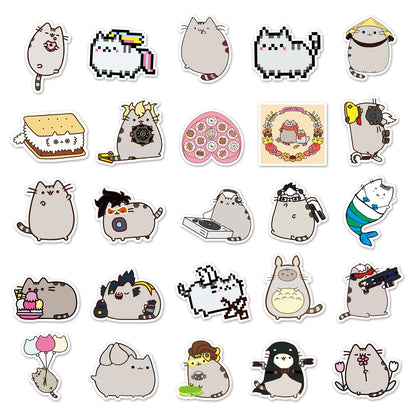 50PCS Anime Cartoon Punk Cat Cute Graffiti Luggage Laptop Motorcycle Mobile Phone Water Cup F Waterproof Sticker