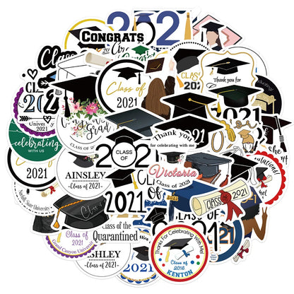 50PCS Graduation Season Graffiti Waterproof Sticker Suitcase Notebook Mobile Phone Refrigerator Helmet Water Cup