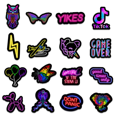 50 pieces of fresh and light neon graffiti stickers, personalized DIY car trunk phone cases, water cups, laptop decorative waterproof stickers toys