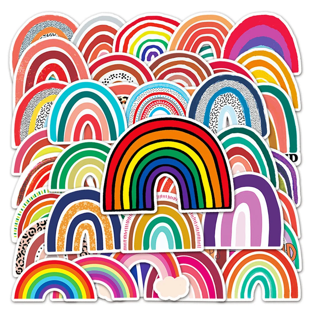 50PCS Colorful Rainbow Bridge Personalized Graffiti Waterproof Sticker Suitcase Notebook Refrigerator Skateboard