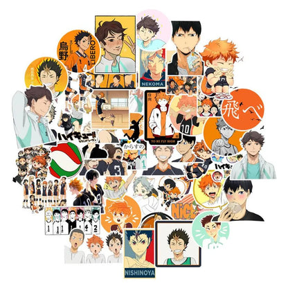50 pieces of haiku from Japanese cartoon anime haikyuu!! Graffiti stickers, personalized DIY guitar suitcases, laptop phone cases, refrigerator decorative stickers, toys